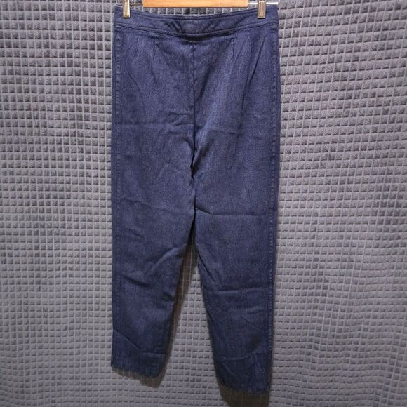 VTG Bespoke Feraud Wool Pants 29x29 Navy Blue High Rise Dressy Korshak W Germany - Picture 10 of 15